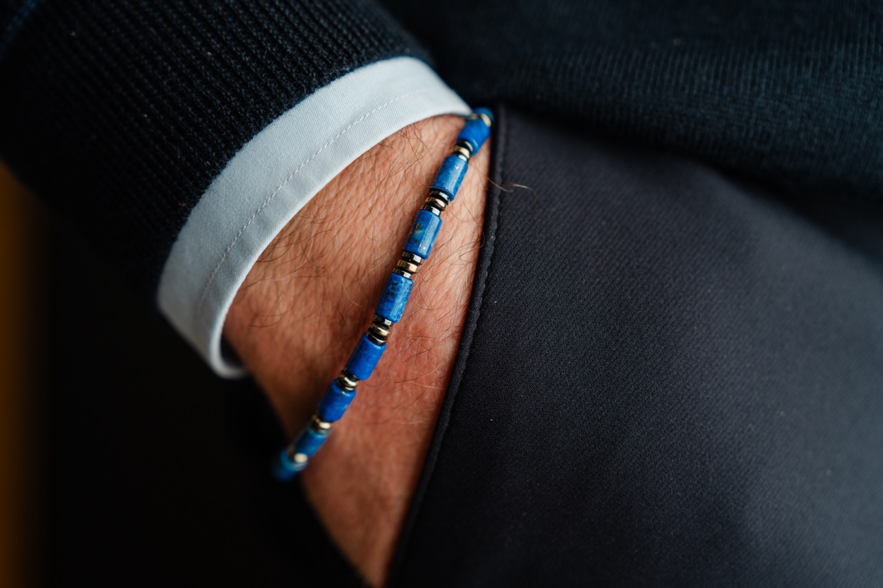 Bracciale Lapislazzuli 5 mm in Argento 925 – Grace