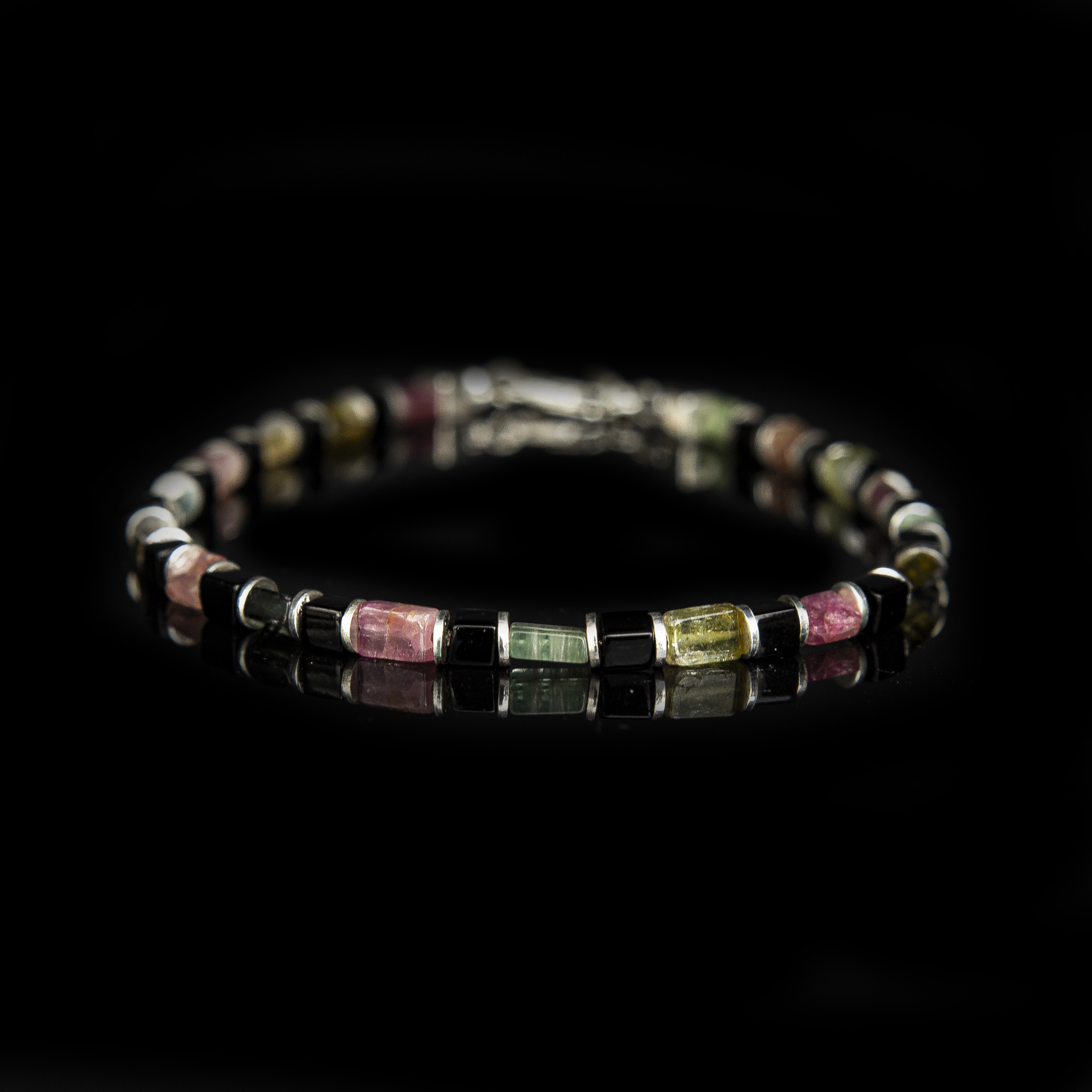 Bracciale Tormalina Multicolore 15 ct 4 mm – Design Italiano in Argento 925