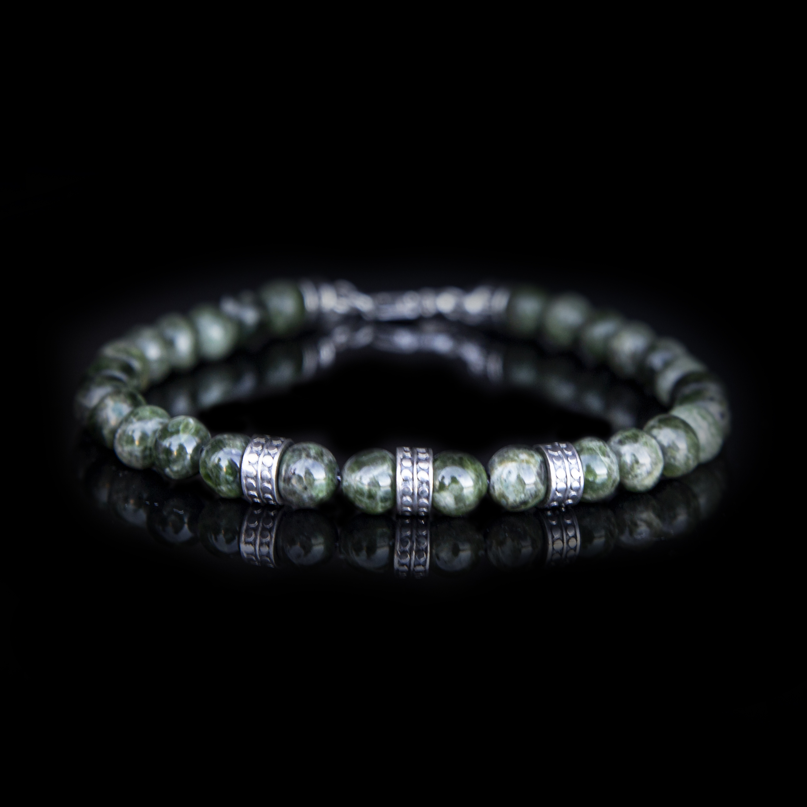 Bracciale Diopside 6 mm – Argento 925 Grace