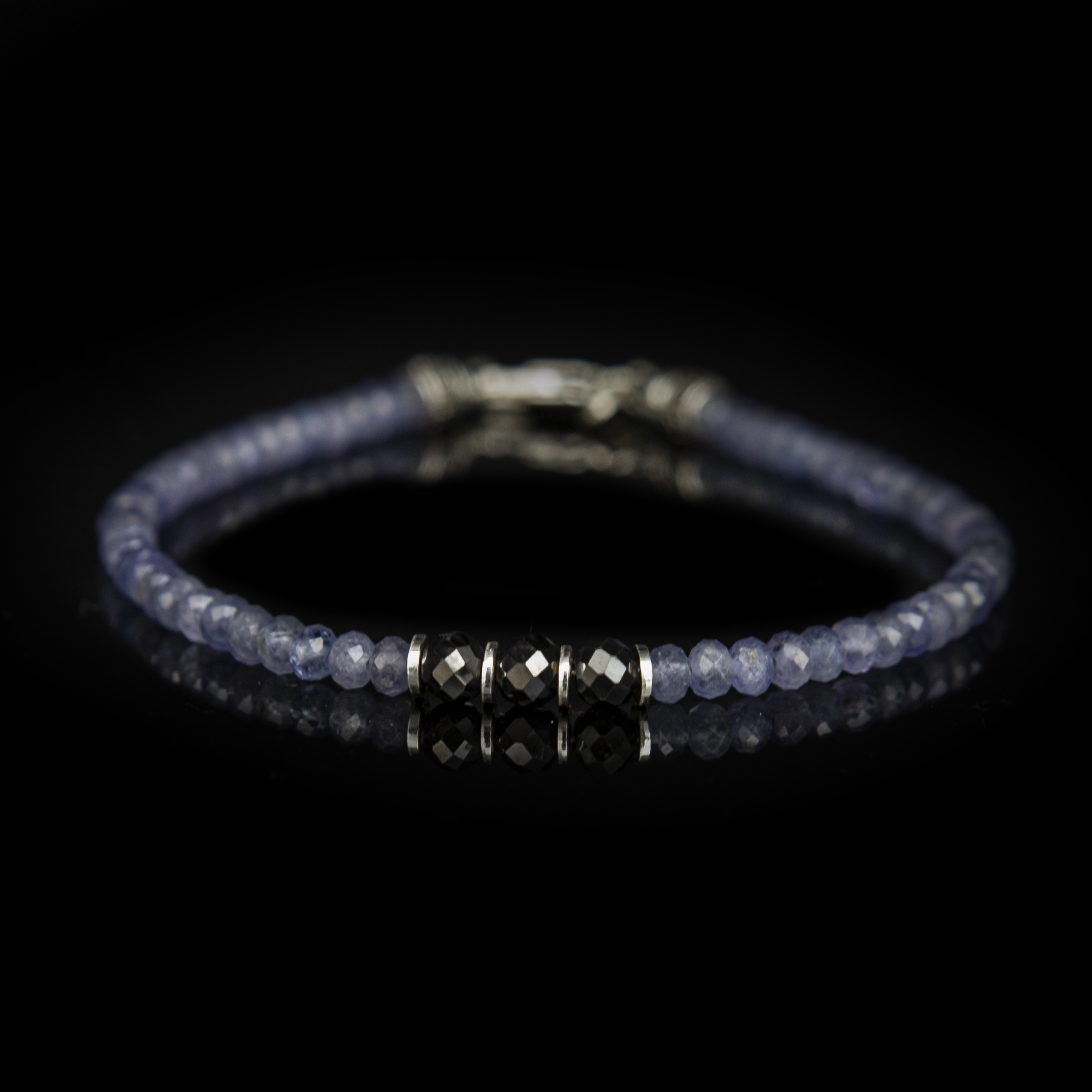 Bracciale Diamante Blu & Tanzanite 24 ct 4–5 mm in Argento Sterling 925 – Grace Handcrafted Luxury
