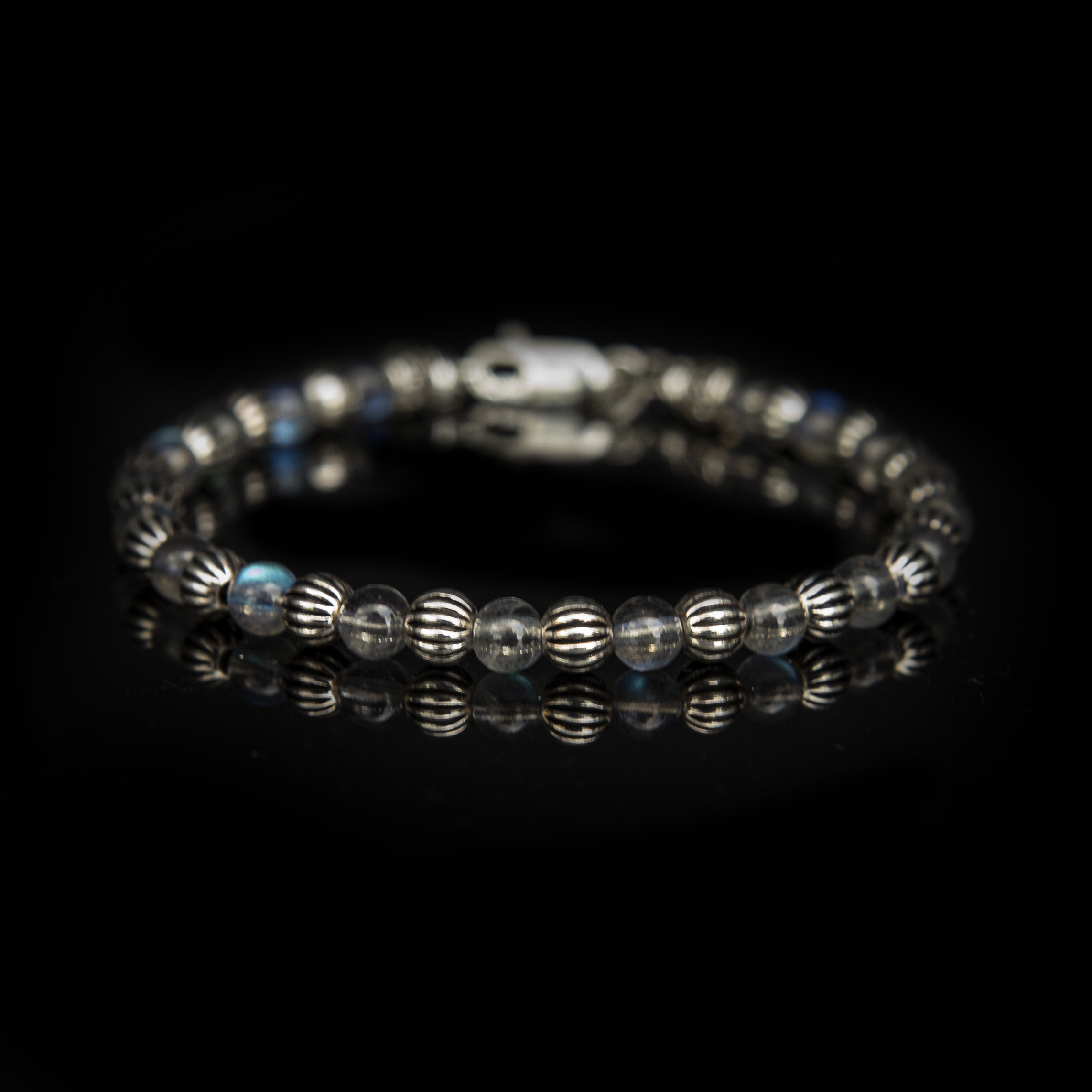Bracciale Labradorite 4 mm in Argento Sterling 925 – Gioiello Artigianale Handmade by Grace