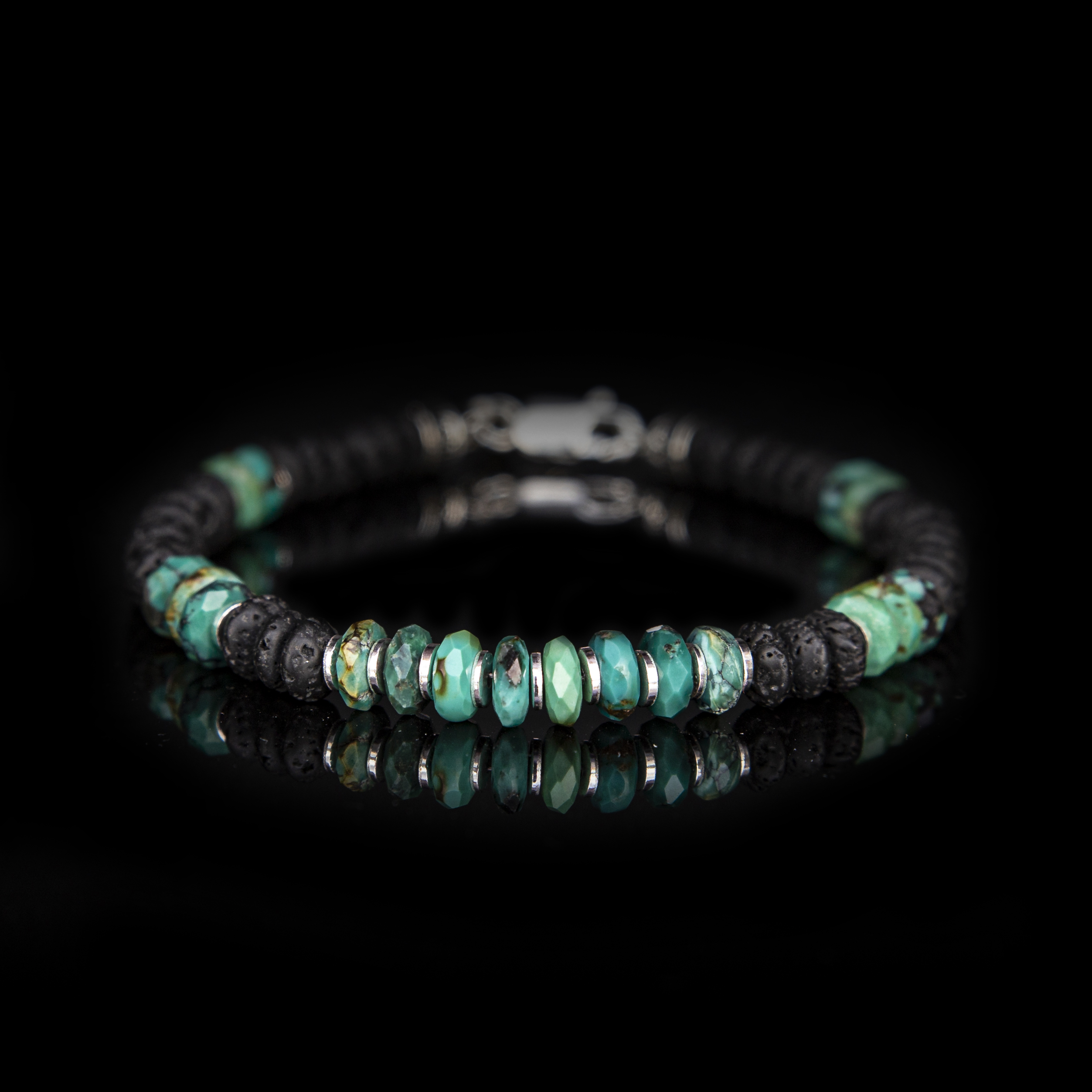 Bracciale Turchese e Lava 6 mm – Grace Gioielli