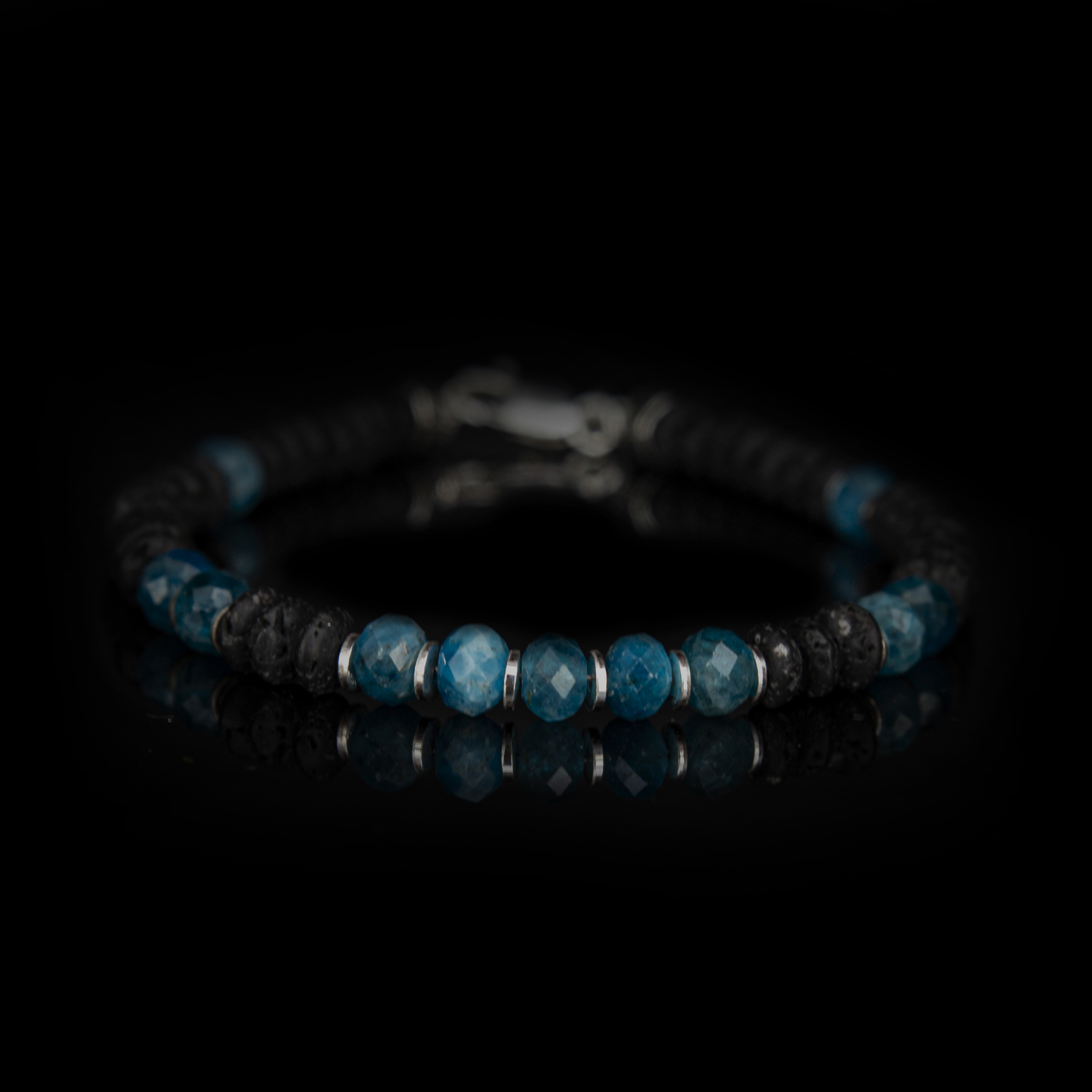Bracciale Apatite e Pietra Lavica 6 mm – Grace Gioielli