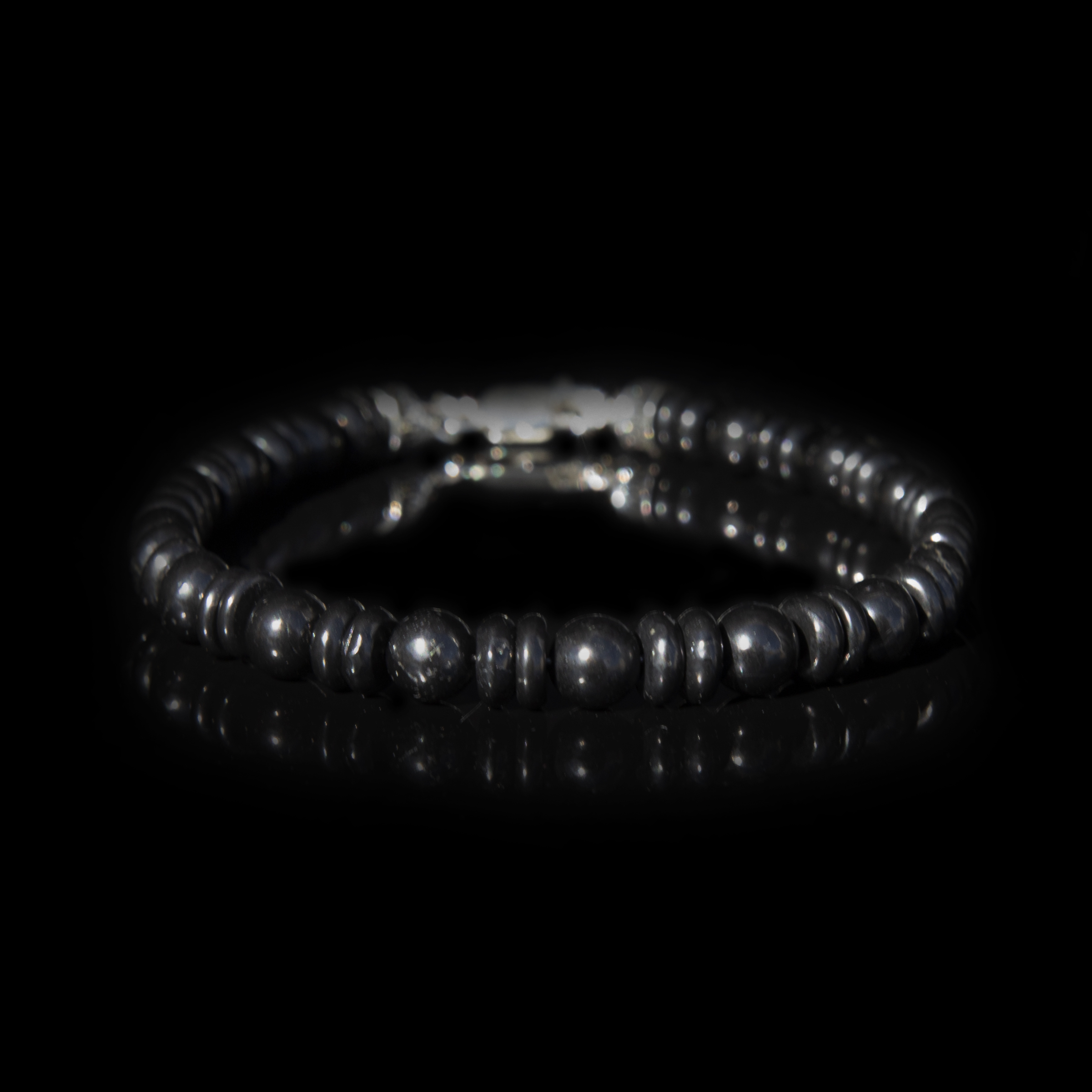 Bracciale Shungite 6 mm in Argento 925 – Grace Gioielli