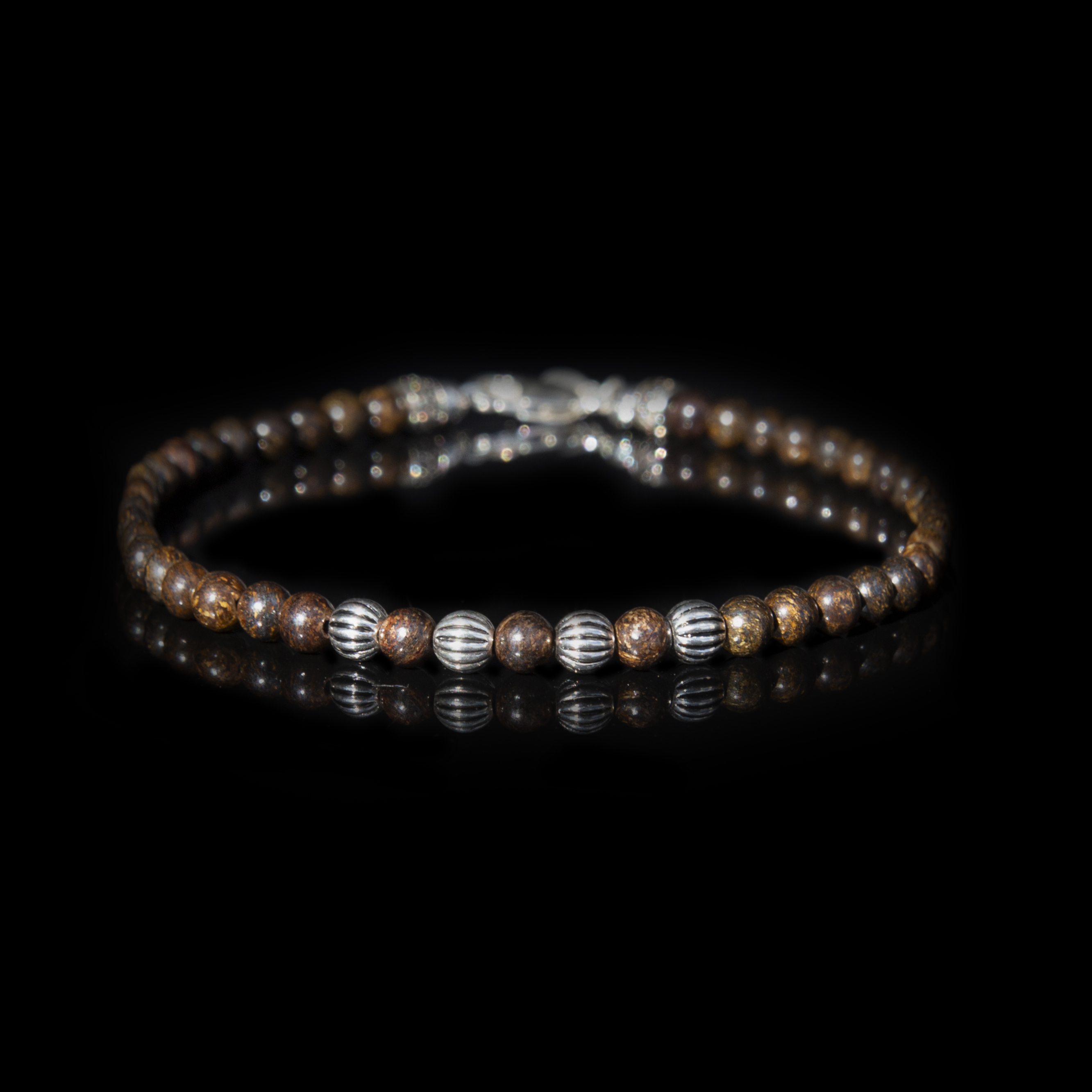 Bracciale Bronzite 4 mm in Argento Sterling 925 – Gioiello Protettivo Artigianale Grace