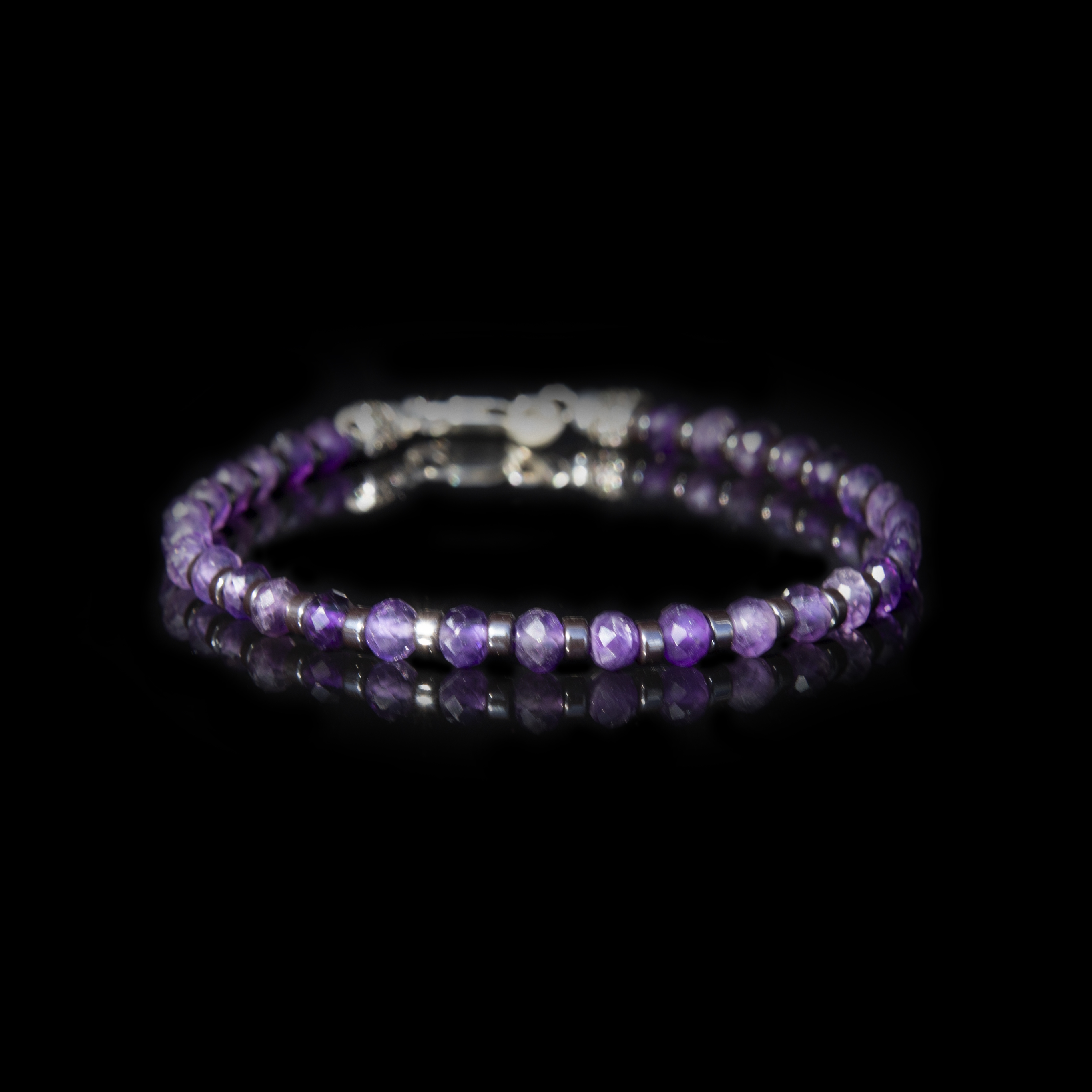 Bracciale Ametista 18 carati 4 mm – Argento 925 Handmade Italy
