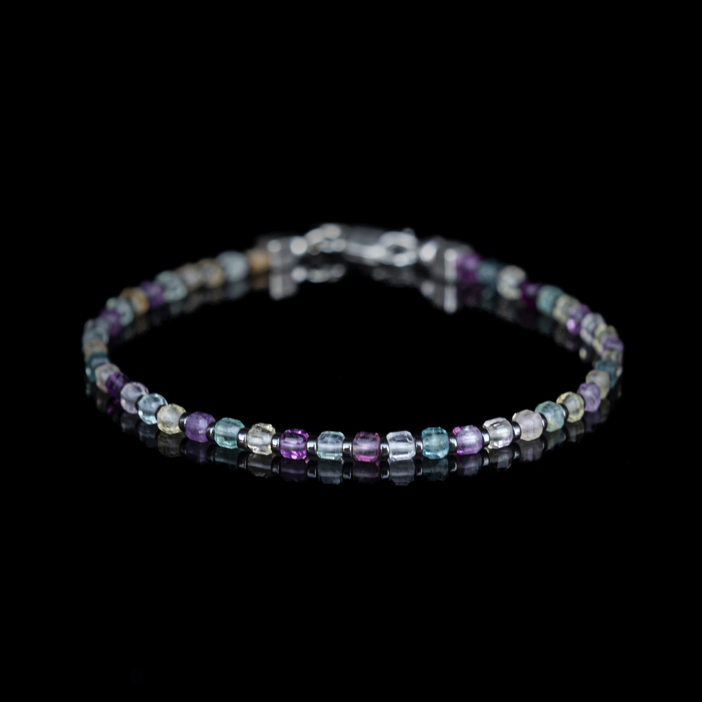 Bracciale Fluorite 3 mm – Chiarezza Mentale e Stile Contemporaneo in Argento 925