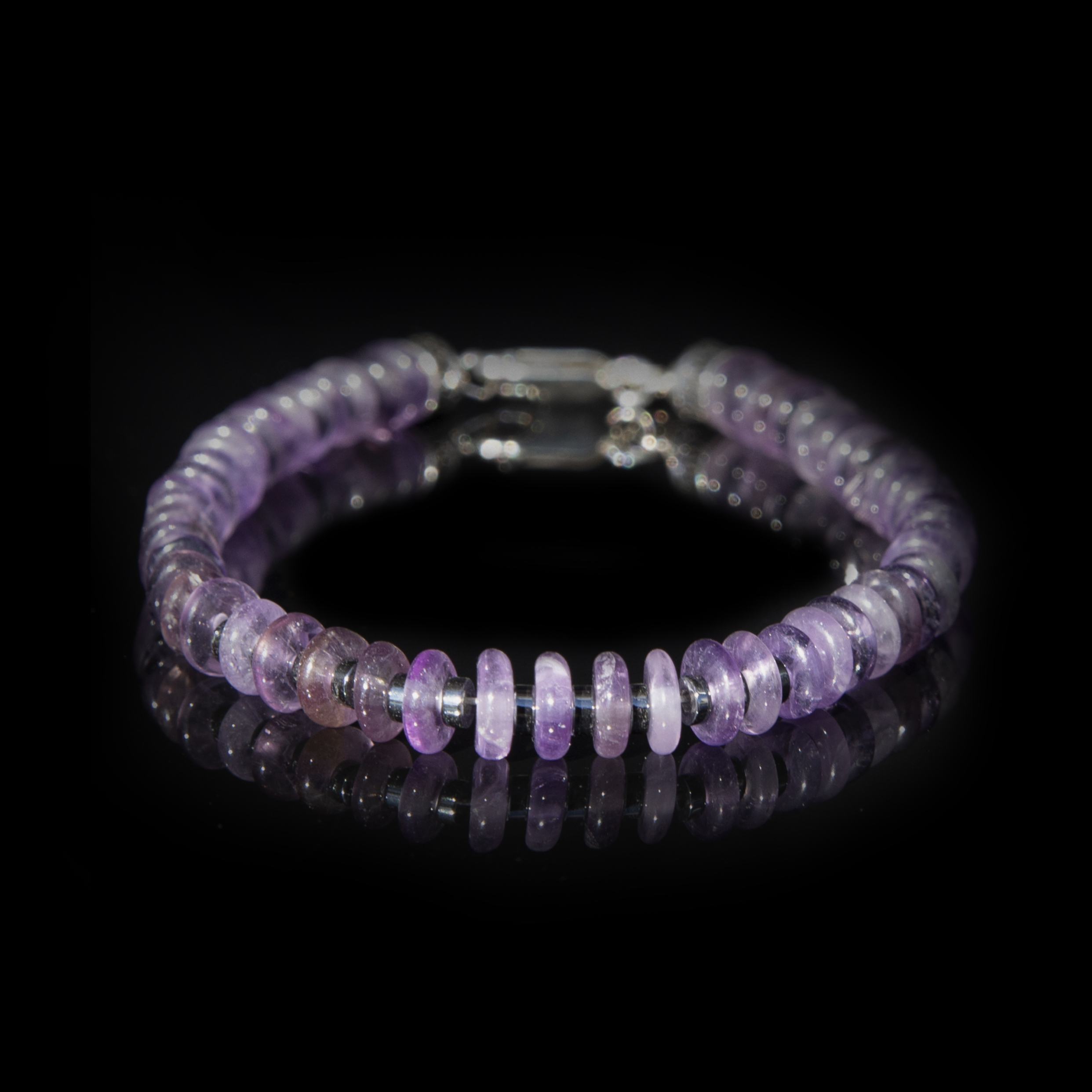 Bracciale Ametista 6 mm – Pregio Reale in Argento Sterling 925
