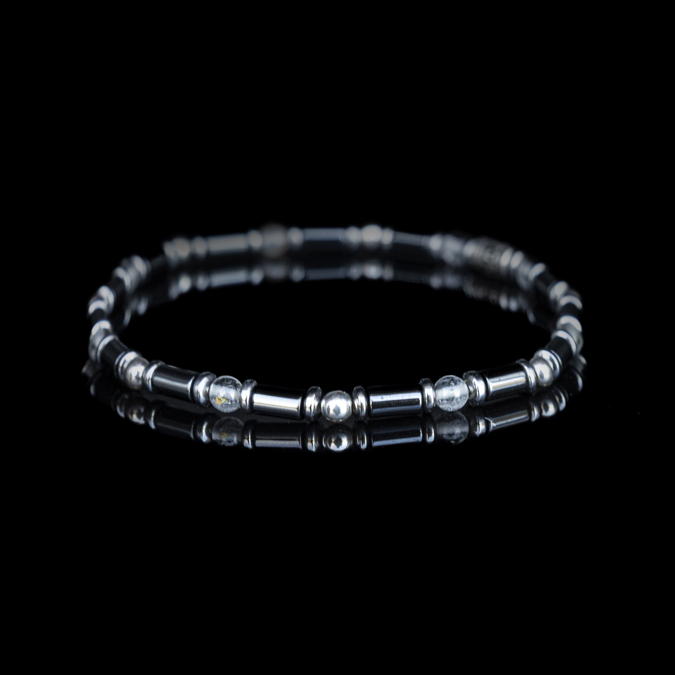 Bracciale Topazio Azzurro e Ematite 4 mm – Artigianato Italiano in Argento 925