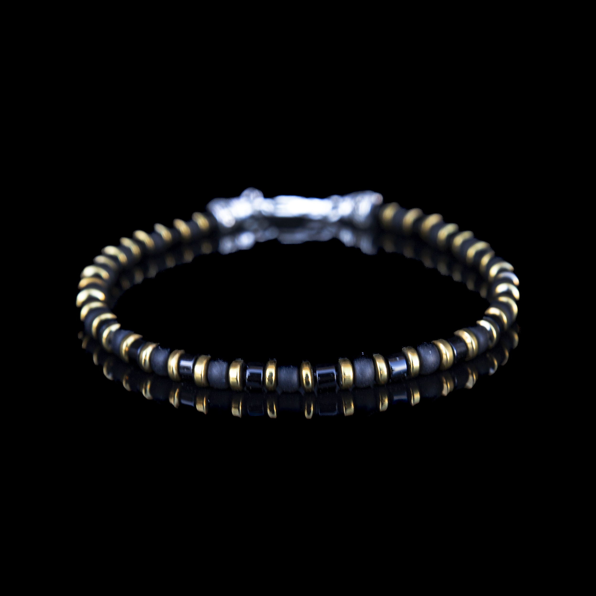 Bracciale Onice e Miyuki 4 mm – Gioiello Artigianale in Argento 925