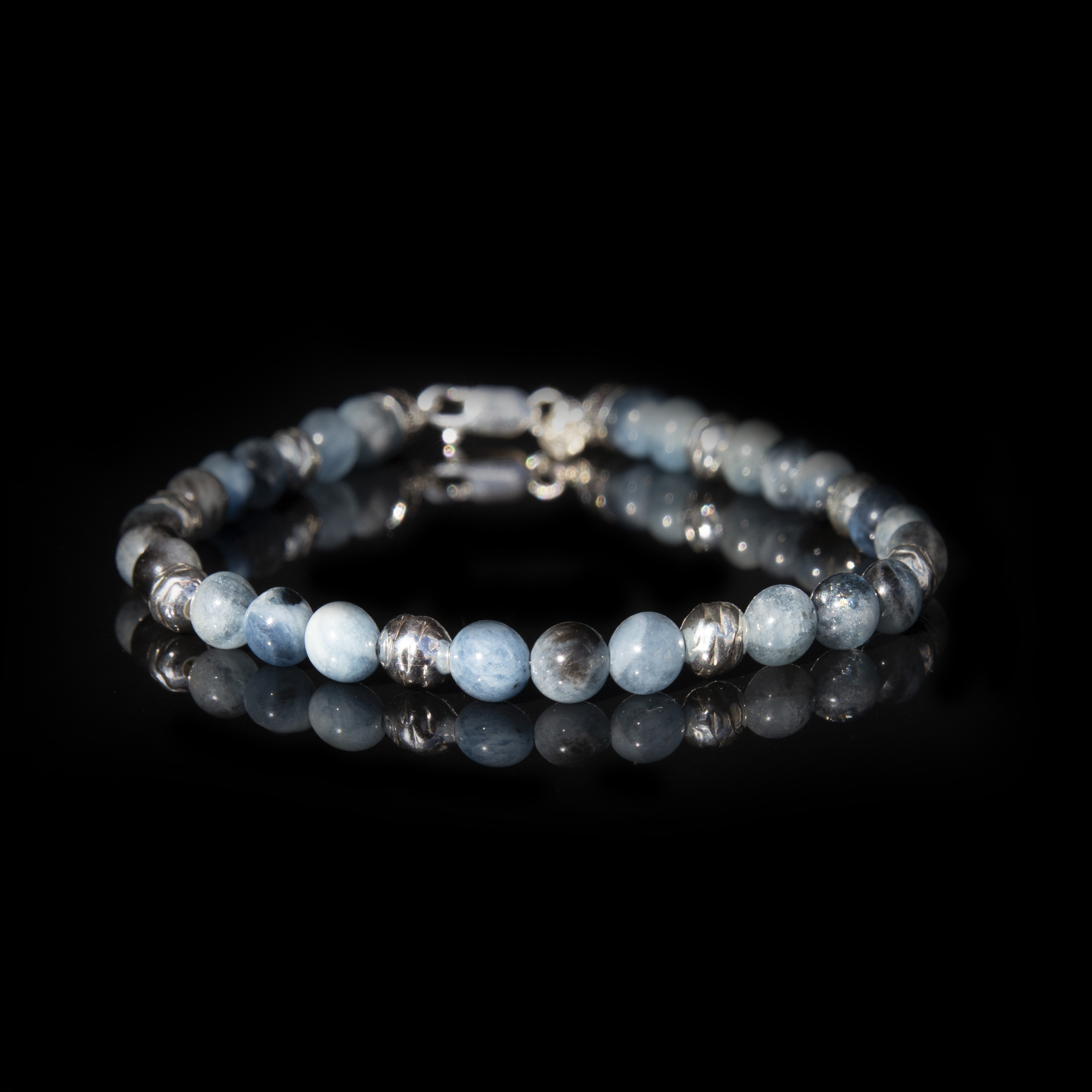 Bracciale Acquamarina Santamaria 6 mm – Arte italiana in Argento 925