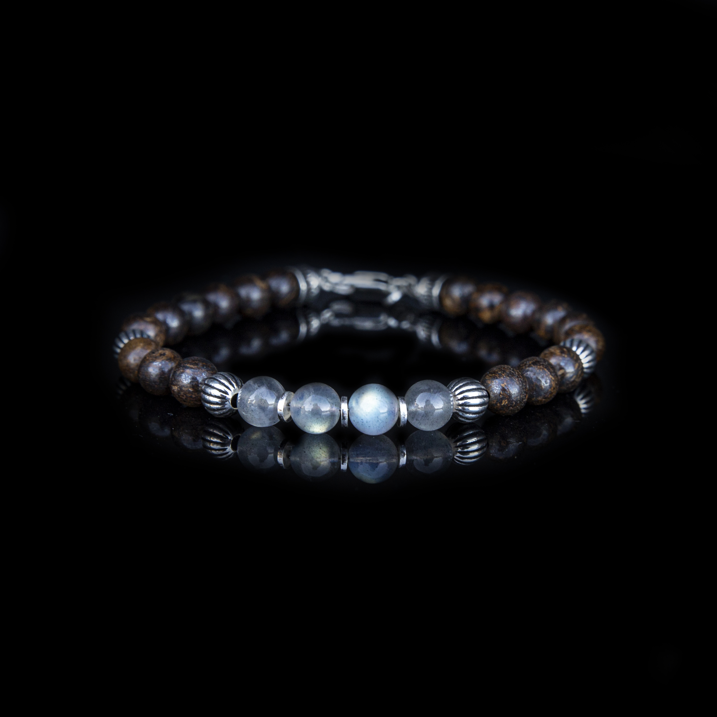 Bracciale Opale Etiope e Bronzite 6 mm – Lusso Artigianale Made in Italy | Grace Gioielli