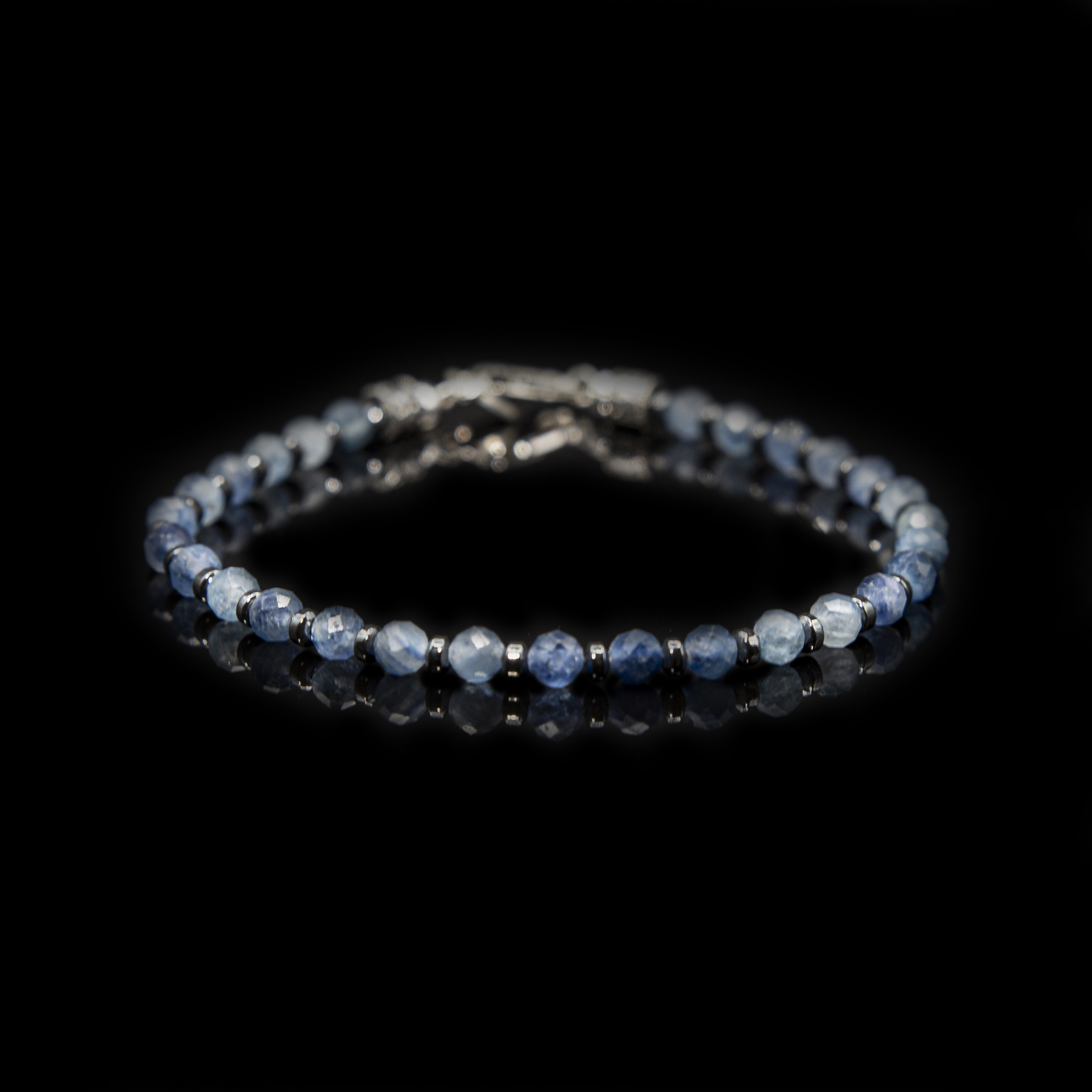 Bracciale Cianite Blu Sfaccettata 4 mm – Eleganza Minimal Made in Italy | Grace Gioielli