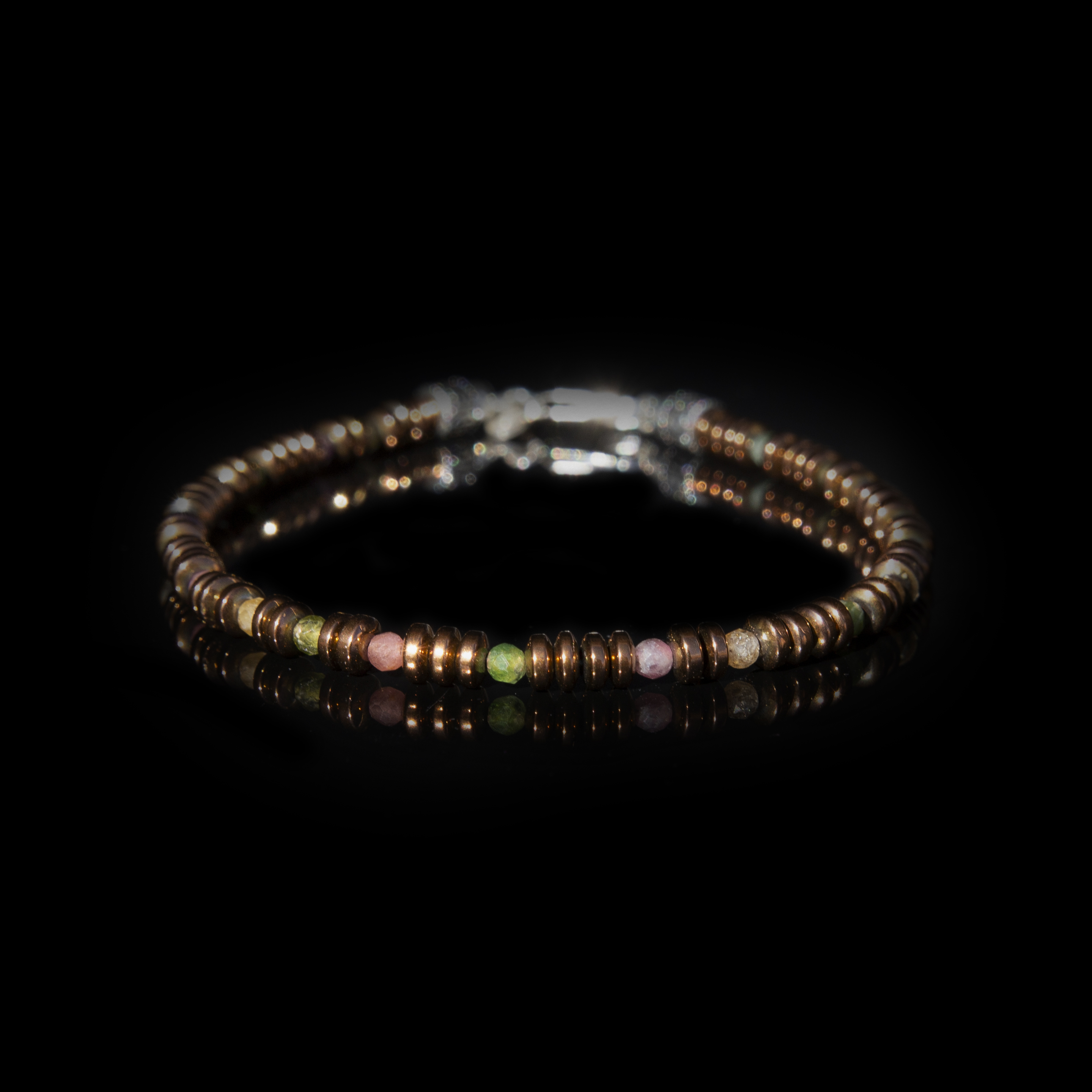 Bracciale Tormalina Multicolore (3-4 mm) – Artigianato Italiano in Argento 925