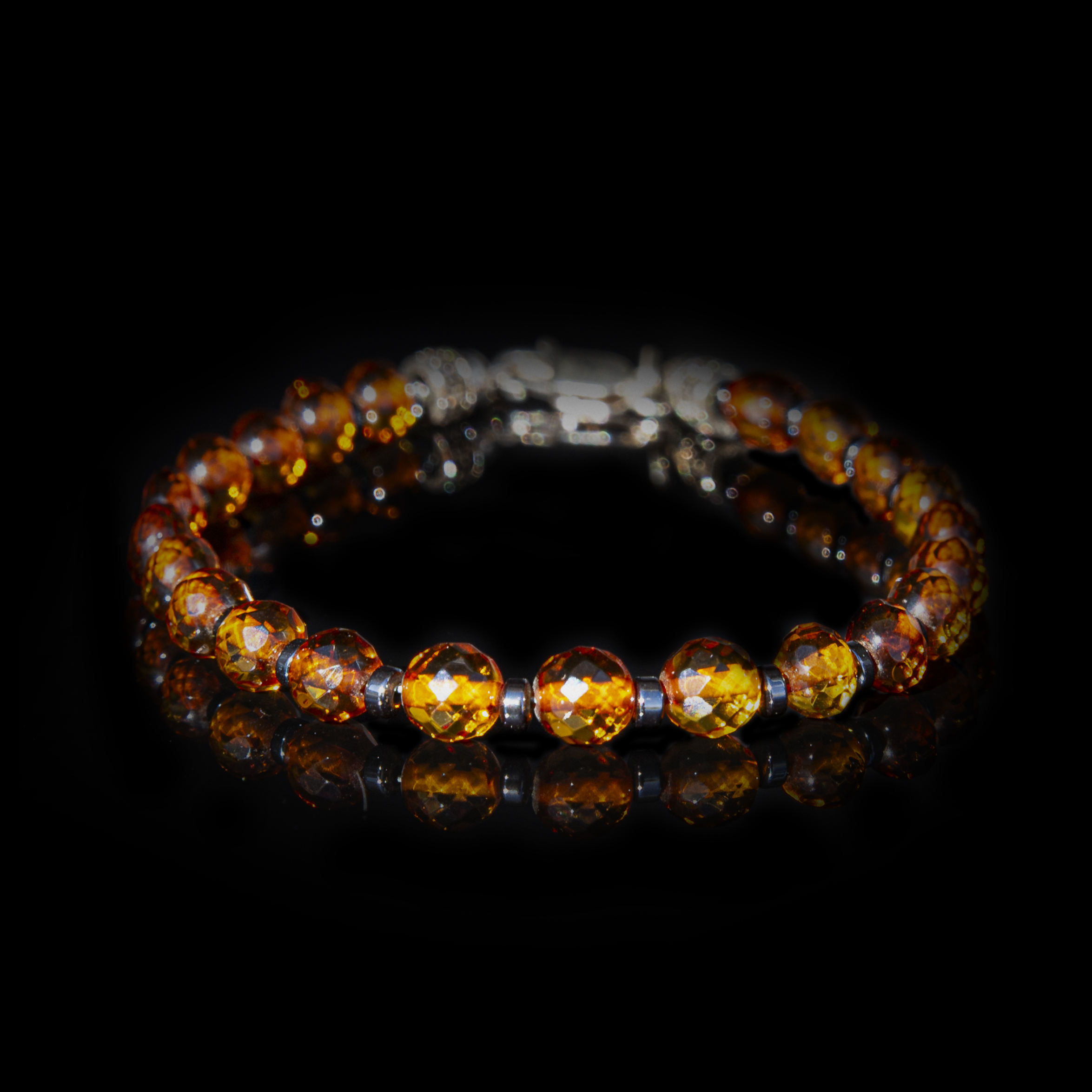 Bracciale Ambra Baltica Cognac – Gioiello Artigianale in Argento 925 Made in Italy