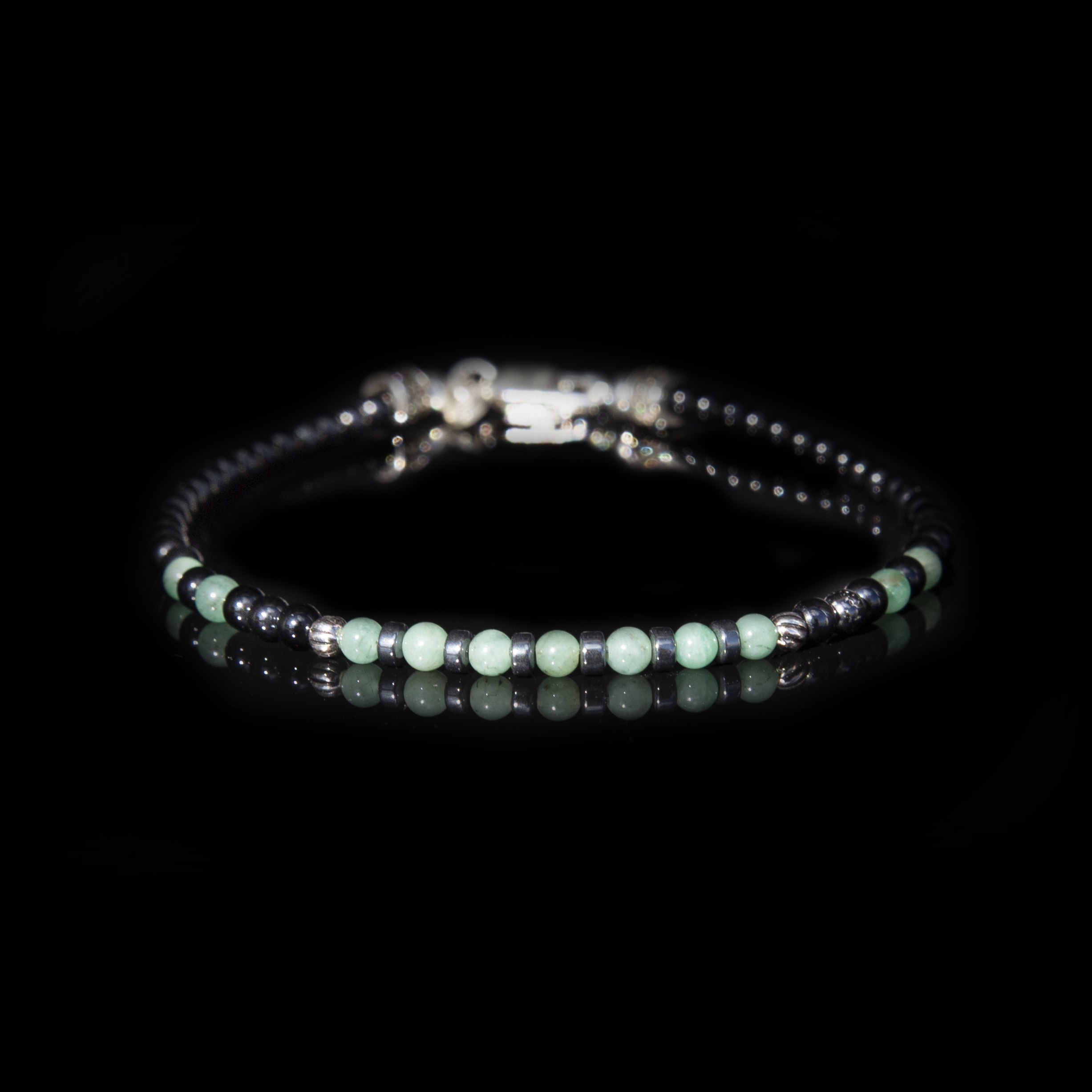 Bracciale Smeraldo Colombiano e Agata 3 mm – Gioiello Artigianale in Argento 925