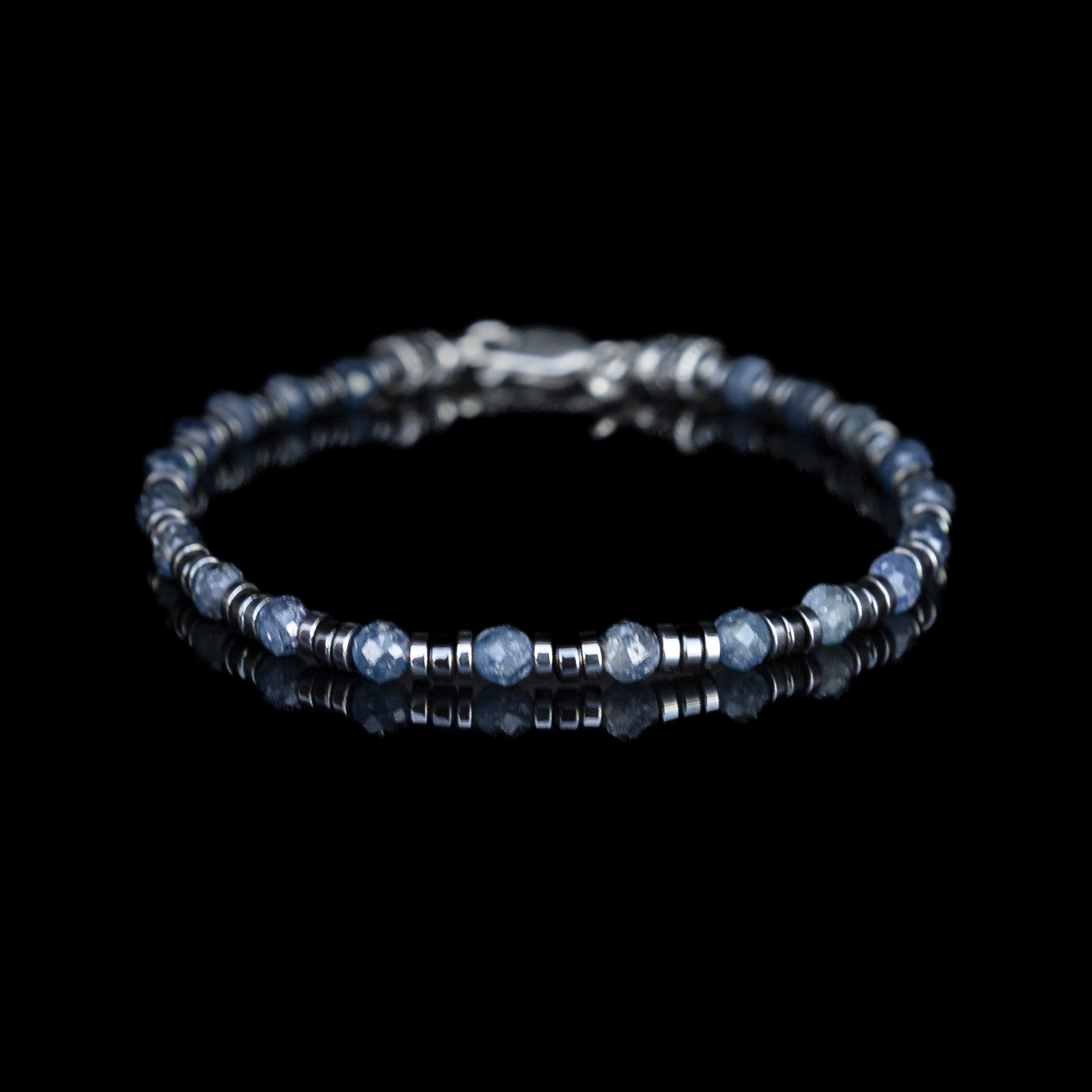 Bracciale Zaffiro Blu (4 mm) – Gioiello Artigianale in Argento 925, Elegante e Fatto a Mano in Italia