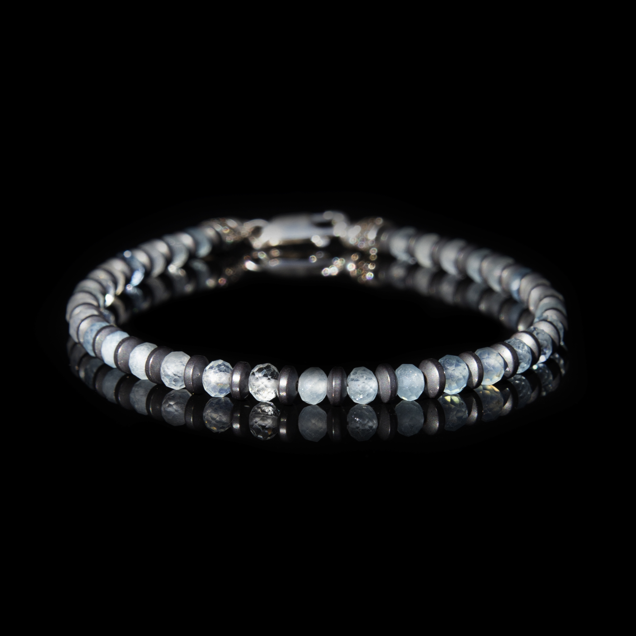 Bracciale Acquamarina 12 ct (4 mm) – Gioiello Artigianale in Argento 925, Fatto a Mano in Italia