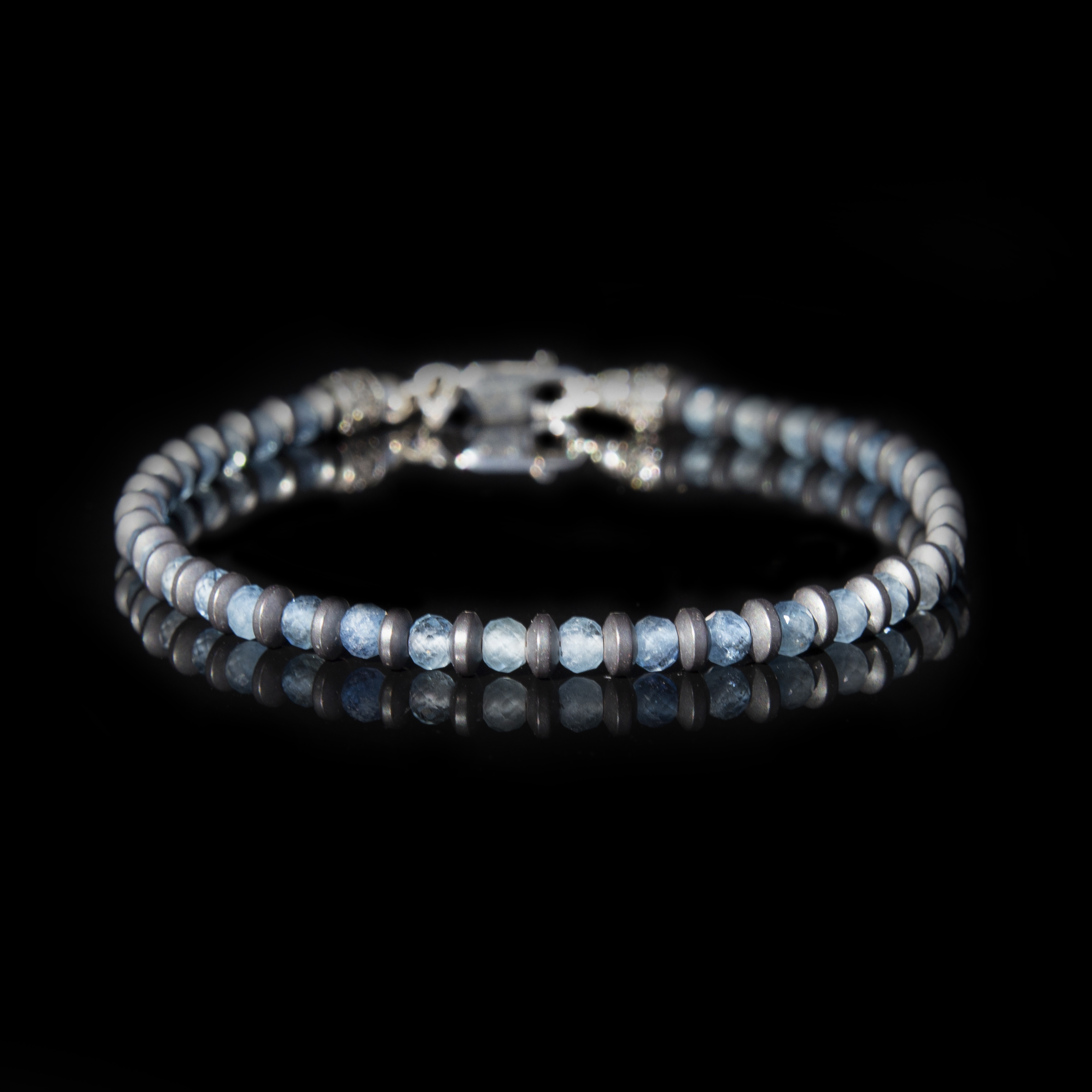 Bracciale Acquamarina Santamaria 12 ct (4 mm) – Gioiello Artigianale in Argento 925, Fatto a Mano in Italia