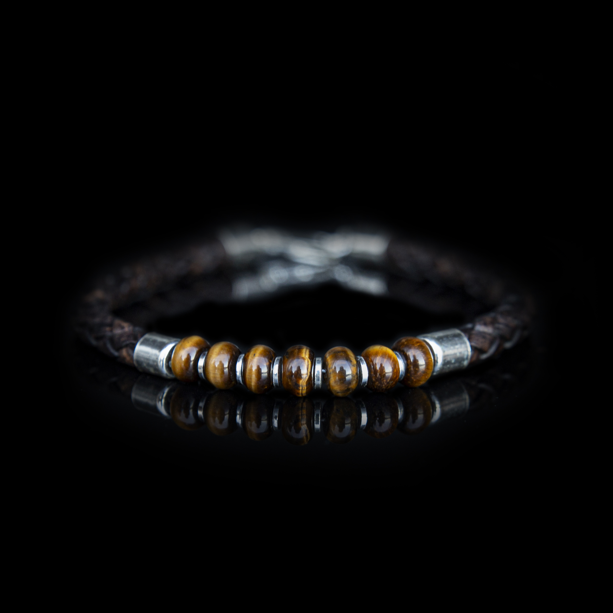 BRACCIALE PELLE E OCCHIO DI TIGRE