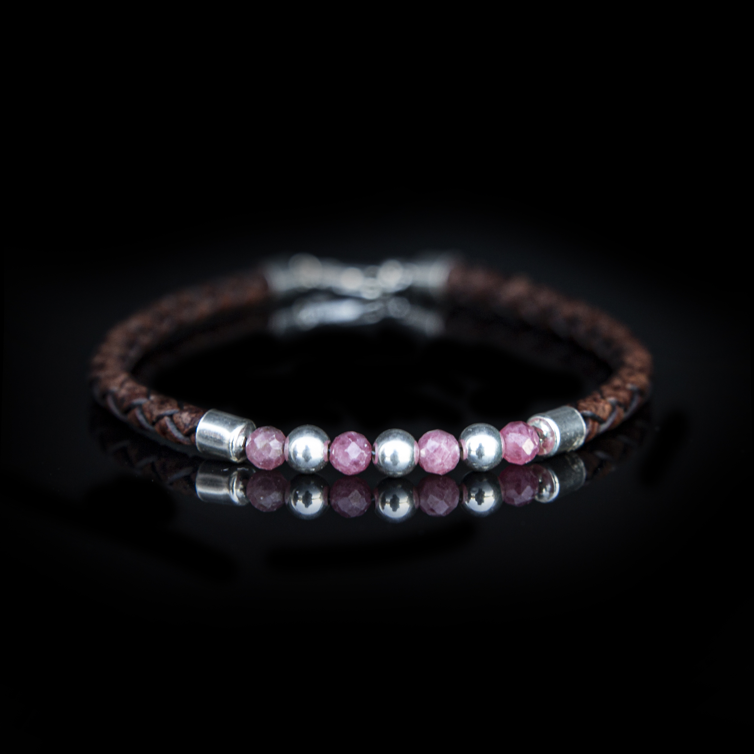 BRACCIALE PELLE MARRONE - THULITE