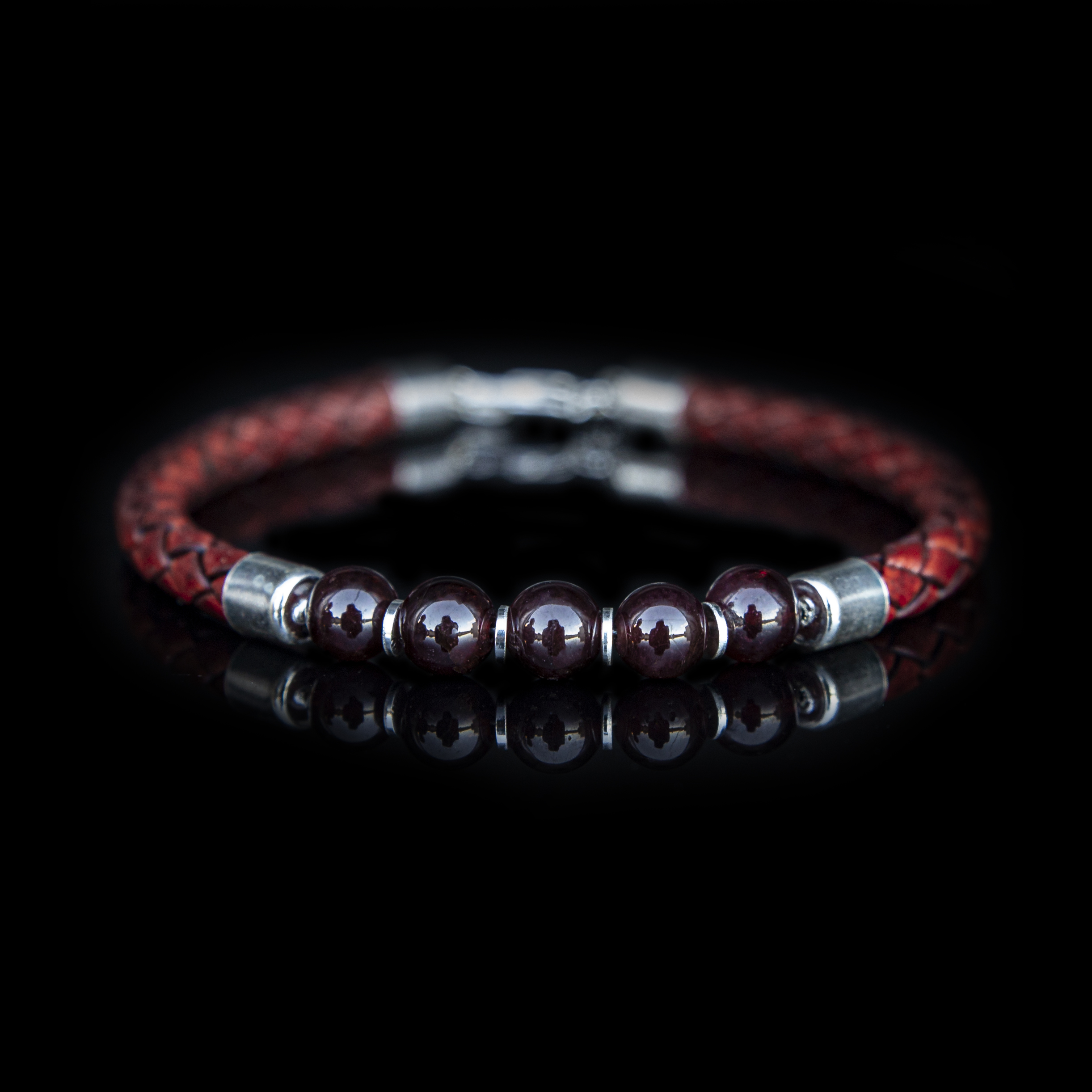 BRACCIALE PELLE – GRANATO
