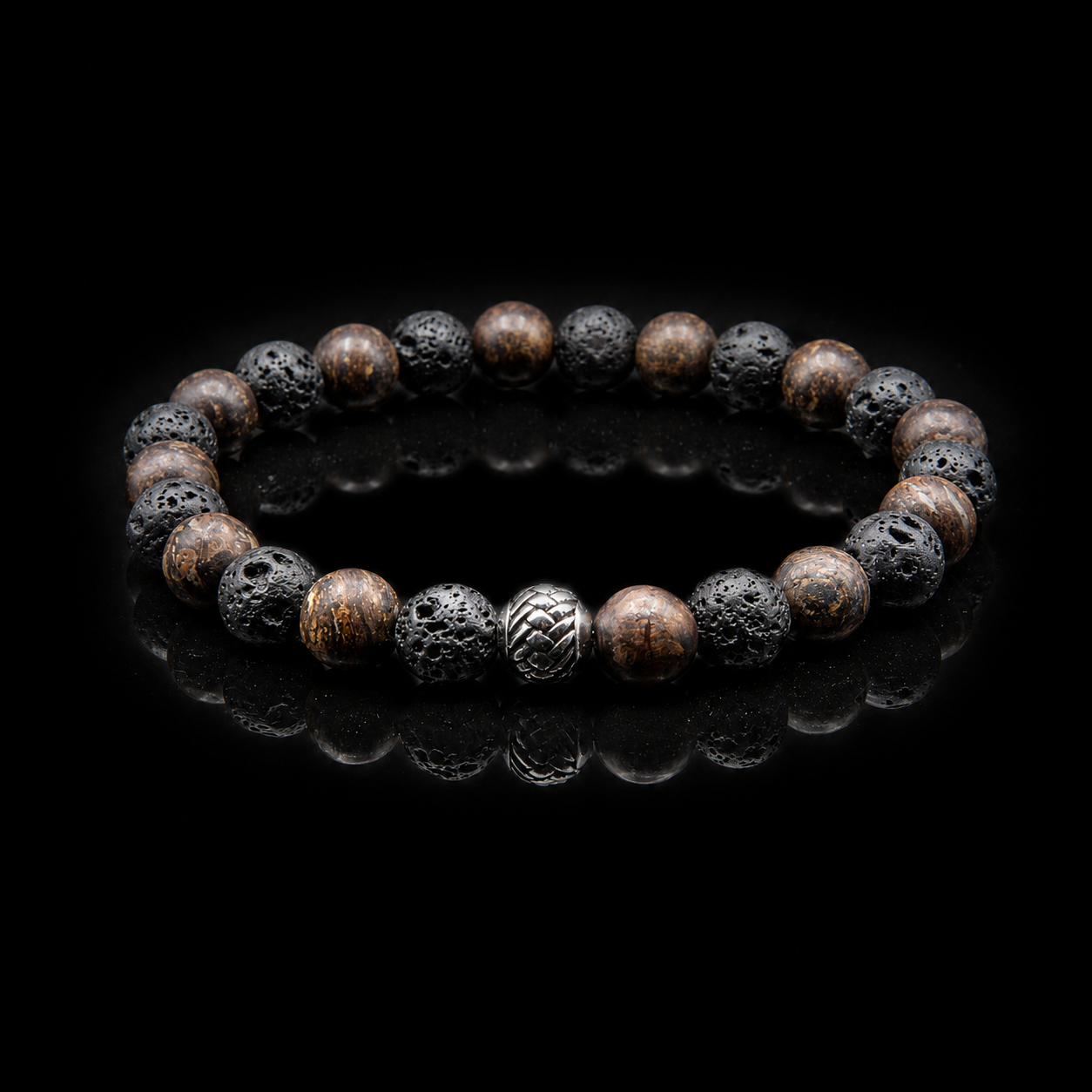 BRACCIALE BRONZITE OPACO E LAVA